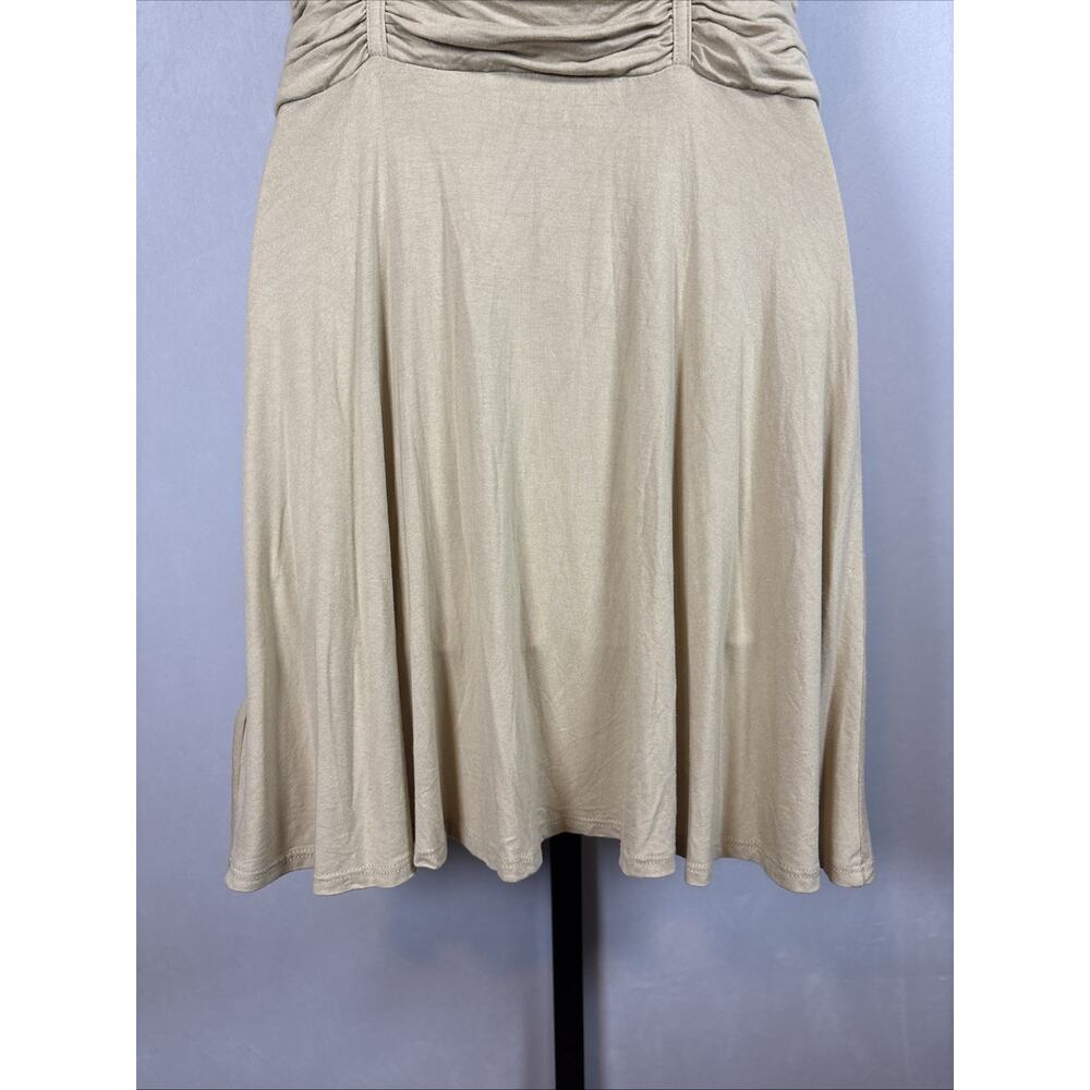 Free People FP Beach Sleeveless Dress Women's Small Dusty Yellow Deep V Ruched - Picture 7 of 10